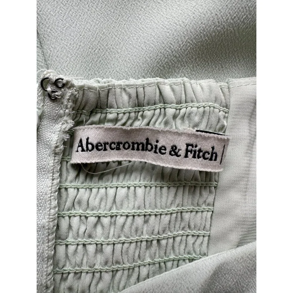 A&F Corset Style Mini Dress Women ST Sage Green Sweetheart Smocked coquette - Picture 5 of 9